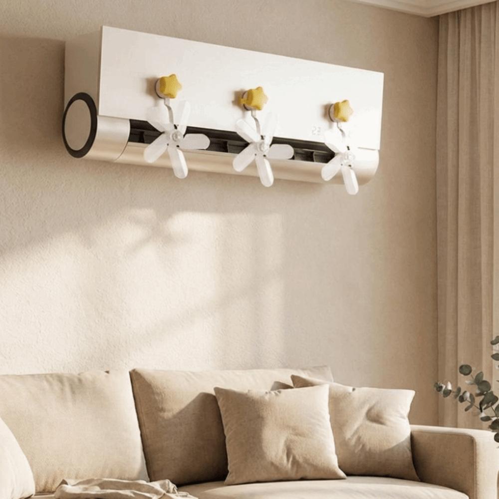 3PCS Suction Cup Air Conditioning Ventilator Plastic Air Conditioner Vent Fan  for Home