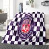 Toul-ouse Crest Design Flannel Blanket, Soft Polyester, Modern Design, All-Season for Camping, Travel, Gifts for Holidays or Birthdays