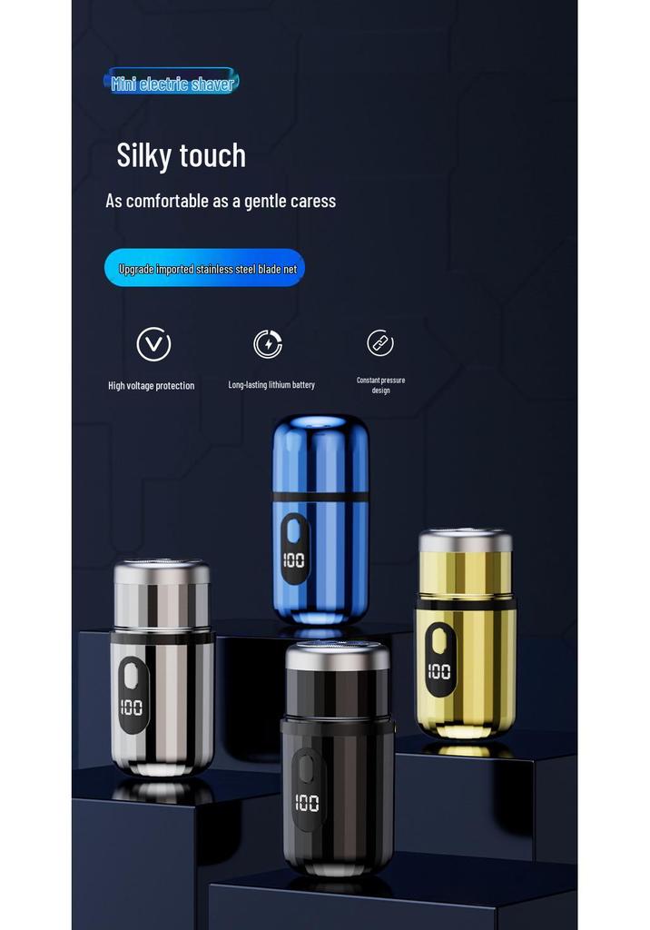 Portable Mini Electric Shaver: Upgraded Washable Digital Display for Men