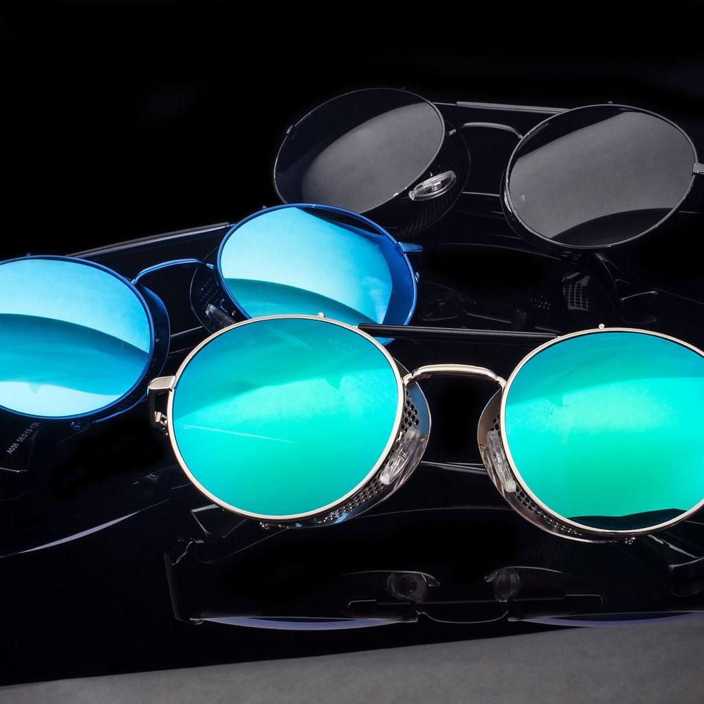 Vintage Steampunk Flip-up Sunglasses With Uv400 Protection Stylish Round Frame