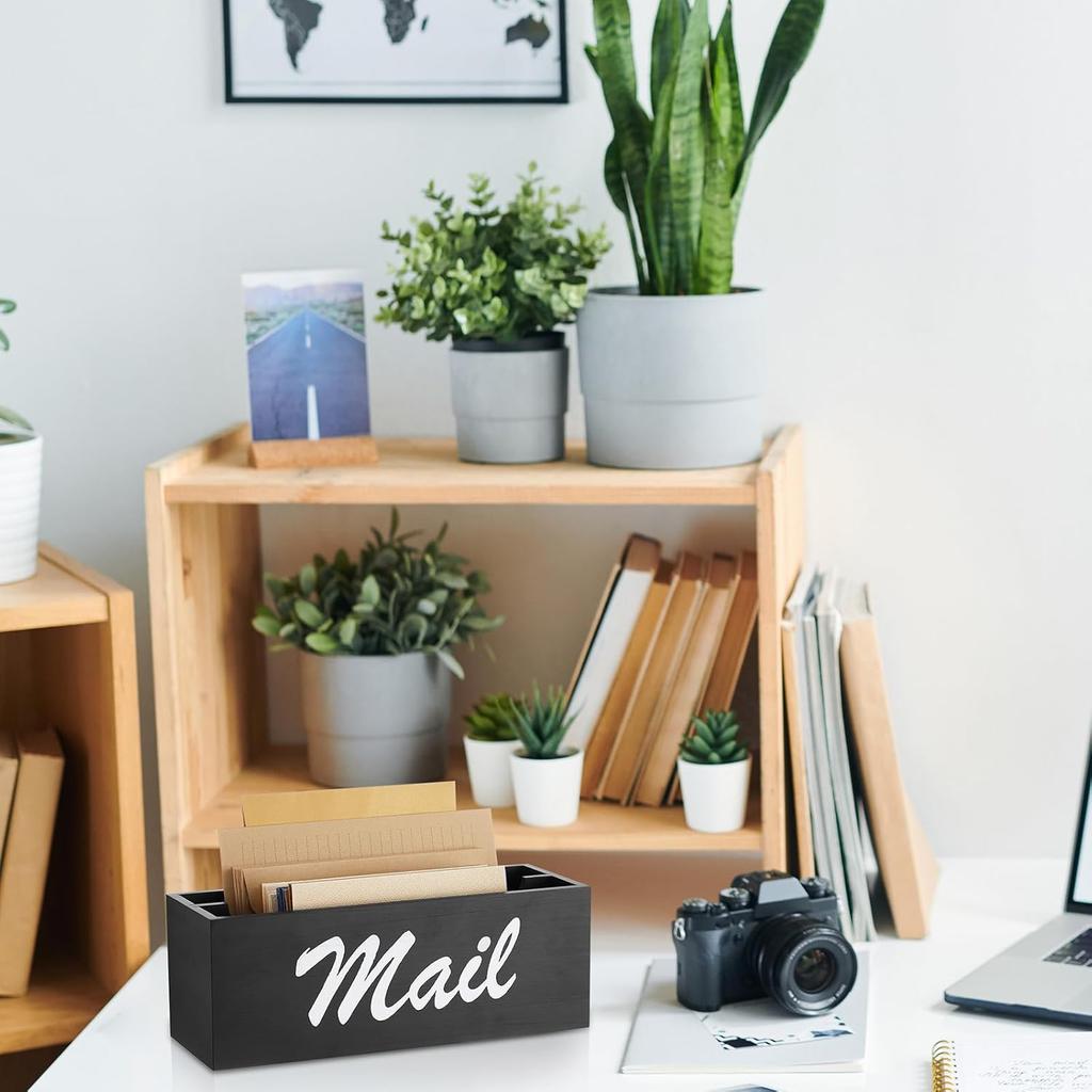 Magnetic Mail Organizer for Fridge File Holder with 2 Slots Magnetic Mail Box for Wall Desk Countertop Basket Letter Holder for Home