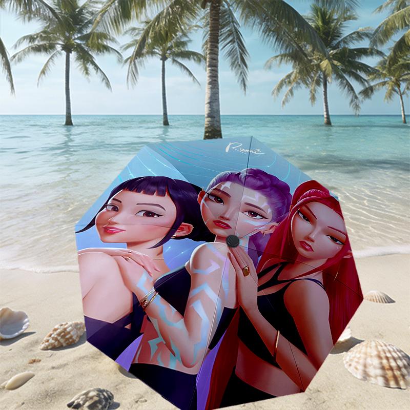 KPop Demon Hunters Print Umbrella Automatic Opening/ Closing - Portable Foldable Design - Daily Use for Travel/Outdoor - Gift for Birthday