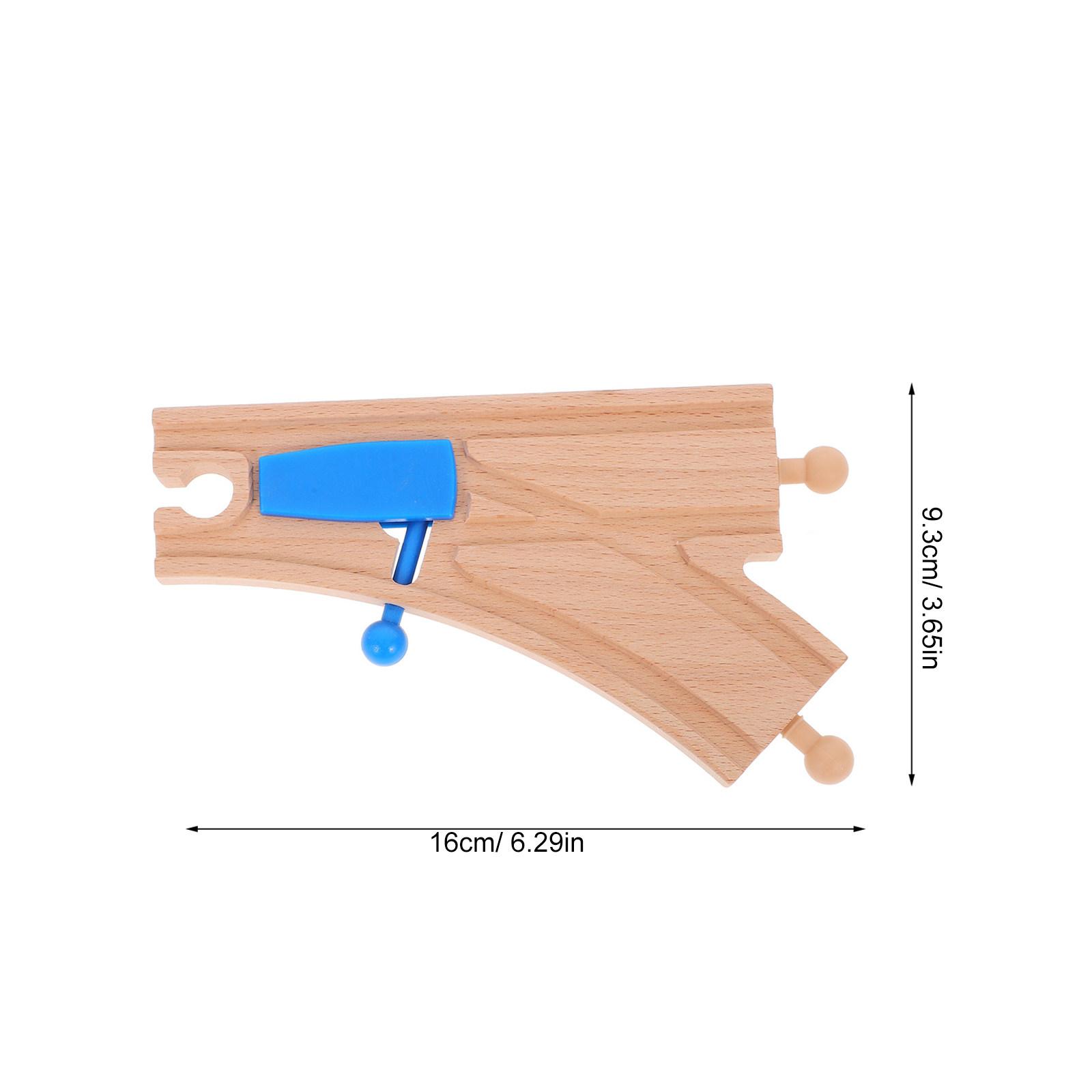 

2Pcs Blue Wooden Train Track Switch Intersections Expansion Pieces Creative Play Set Educational Rail Accessories for Kids