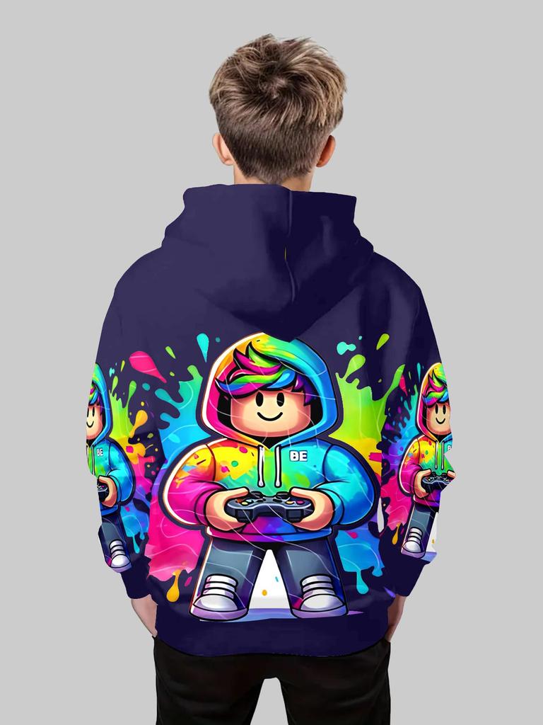 Neuer Anime-Hoodie, Cartoon-Kinderbekleidung für Jungen und Mädchen, langärmlige Herbstbekleidung, geeignet für Kinder im Alter von 5-14 Jahren