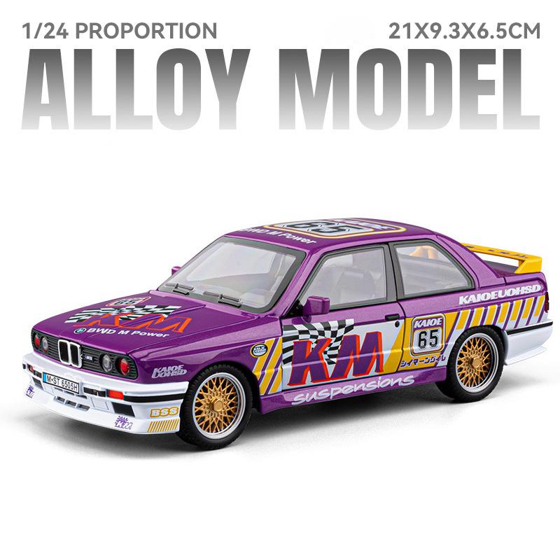 1:24 BMW M3 E30 1988 Supercar Alloy Model Car Toy Diecasts Metal Casting Sound and Light Car Toys For Children Vehicle