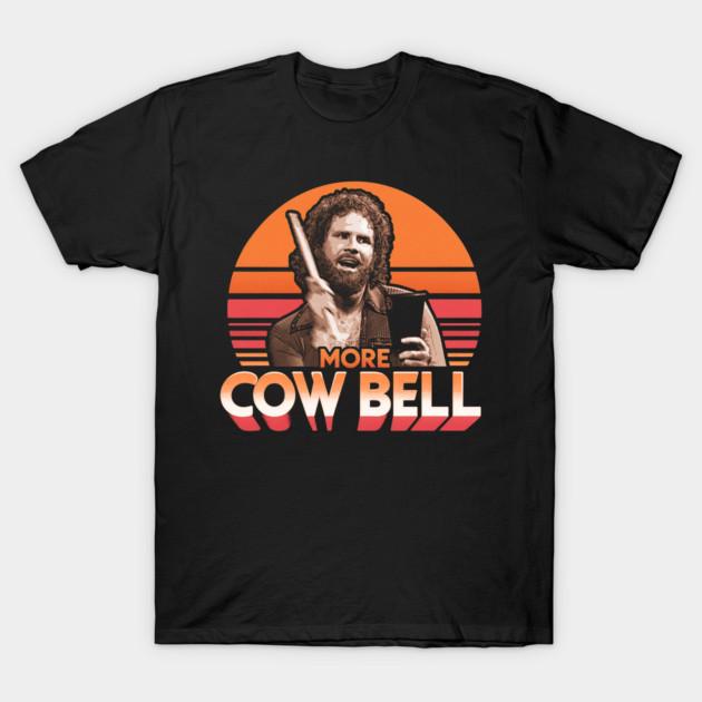 Asian Size Men Black Print T-shirt More Cowbell No-Cut Heat Transfer Print Cotton Tshirt