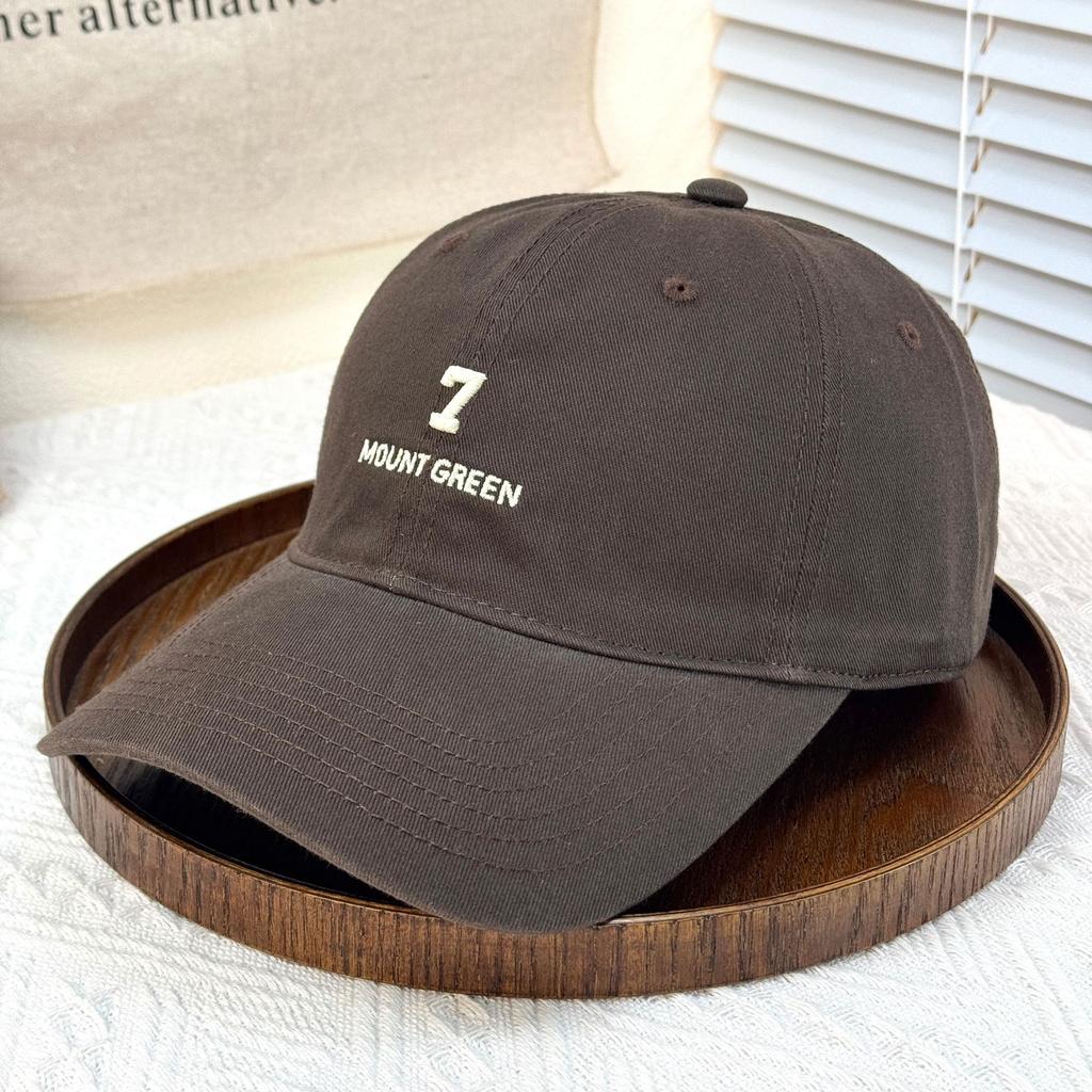 Fashion Hat Combed Cotton Retro Color Japanese Embroidery Letter Washed Baseball Hat Men's and Women's Spring and Autumn Casual Bent Cap