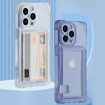 Card Holder Clear Case for Iphone 15 Pro Max 14 Plus 13 12 11 15Pro 14Pro 13Pro 12Pro Wallet Corner Protection Shockproof Protective Cover Accessories