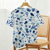 Women's Basic Short Sleeve Tee, Minimalist with Blue Accent, Soft Breathable, Versatile for Beach, Girls' Outings & Daily Casual Wear