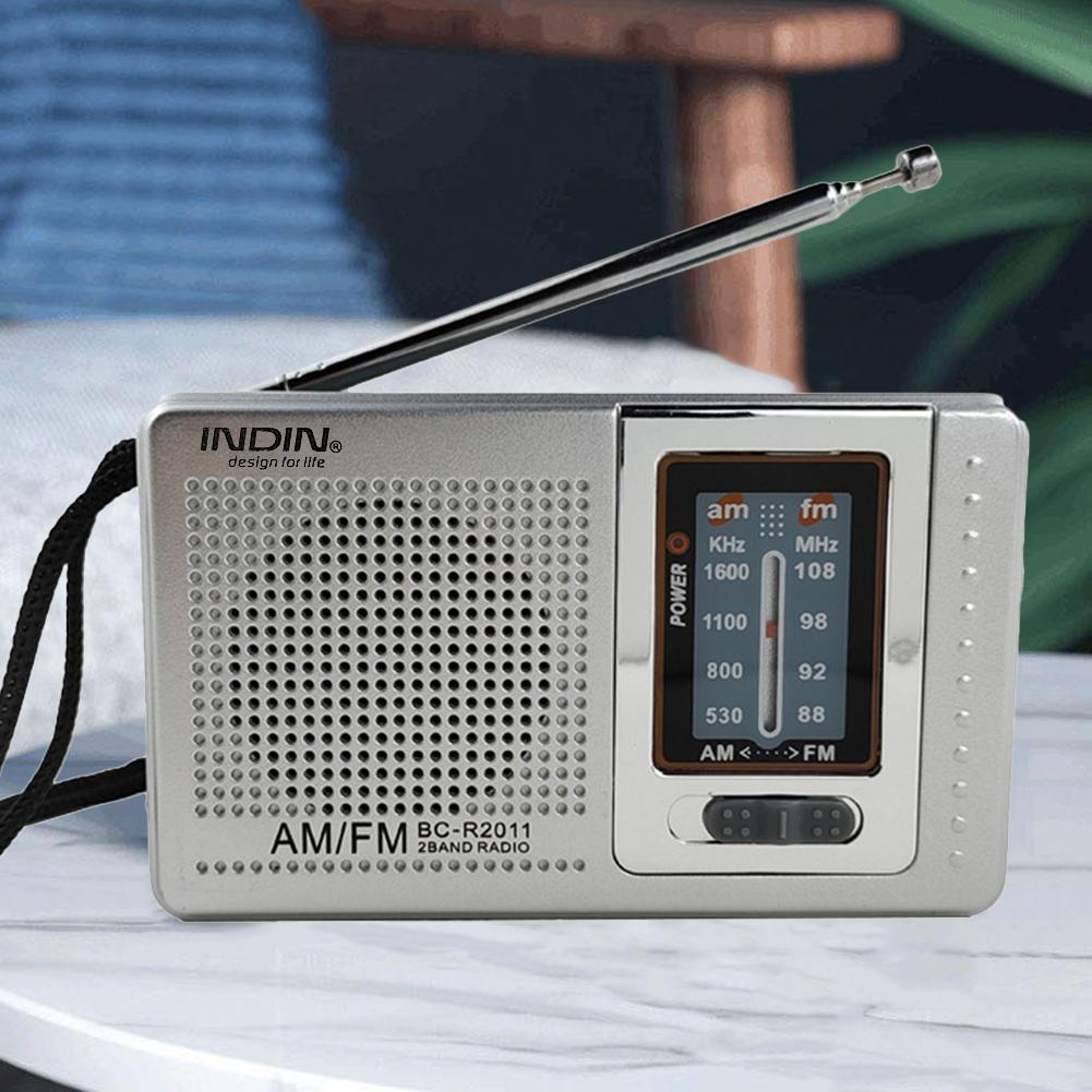 FM/AM Pocket Radio Player Telescopic Antenna Dual Band Portable Radio Battery Powered Radio with 3.5mm Jack Built-in Speaker