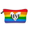 Women Rainbow heart Print Cosmetic Bag Toiletries Organize Travel Storage Case 6374 CLE