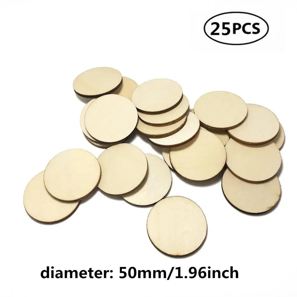 Natural Round Unfinished Wooden Discs Blank Wood Pieces Slice for Crafts Centerpieces Wooden DIY Christmas Ornaments