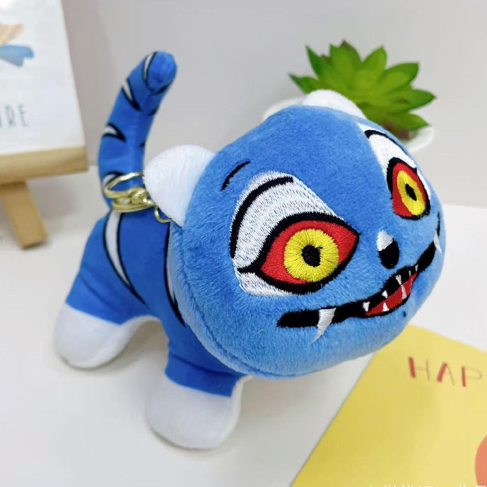Non-Toxic New Anime Kpop Demons Hunters Plush Keychain Cute Purple Tiger Black Hat Magpie With 3 Eyes Monster Keychain Plush Toy