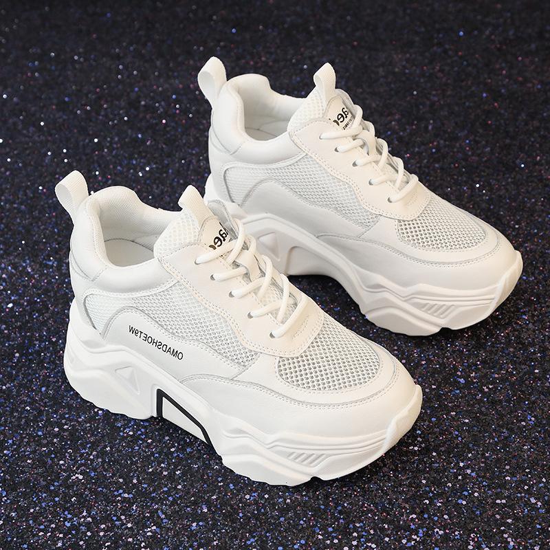 Inner Height Increase CM Breathable Mesh Spring and Autumn New Platform Sports Casual Dad Shoes