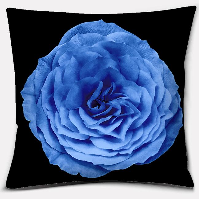 Modern Blue Flowers Collection Doublesided Printed pillow cover Short plush Suitable living rooms bedrooms throw cushion cover