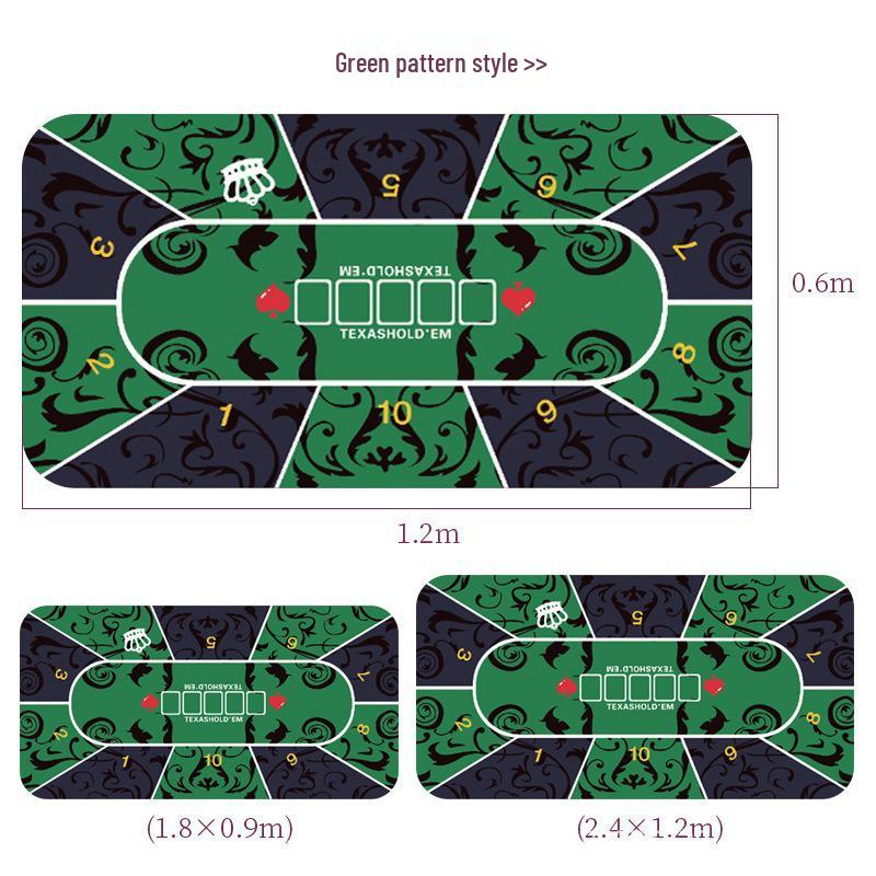 Texas Hold'em Poker & Blackjack Gummi-Tischmatte - Große Größe