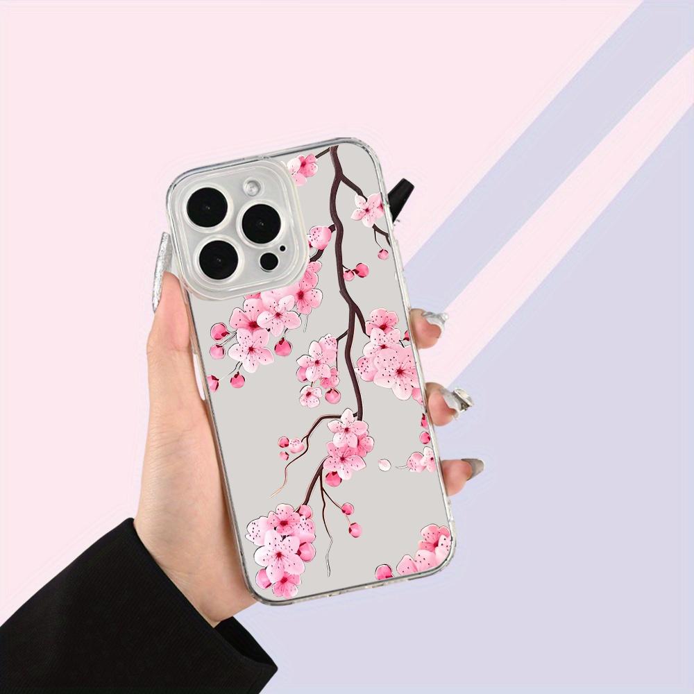 Pink Cherry Blossoms Phone Case For IPhone 17 16 15 Pro 14 13 12 11 Pro Max 15 Plus 16e 17air Silicone Soft Clear Cases Shell