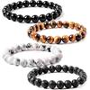 WFJ Obsidian Hämatit Dreifachschutz Armbänder Set - Tigerauge Perlen Natürlicher Stein Armband für Männer Frauen Edelstein (10 MM)