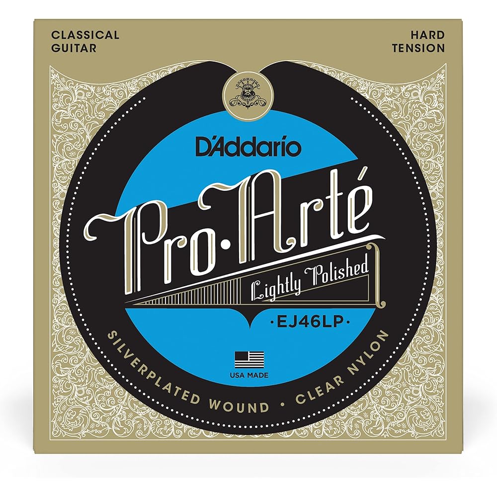 D'Addario Pro Arte Lightly Polished Silver Hard Classical Guitar Strings EJ46LP 6-Pack
