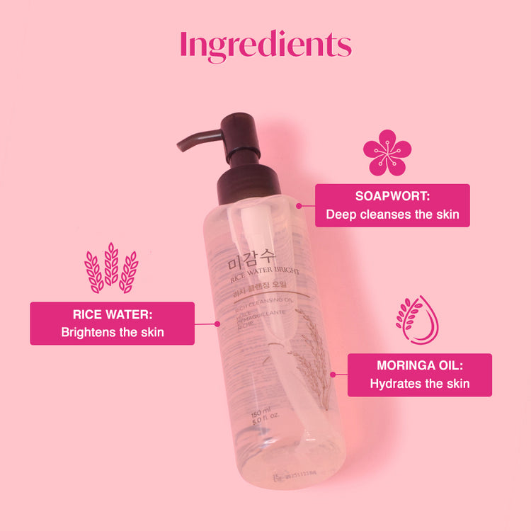 The Face Shop Huile nettoyante pour le visage riche et lumineuse à l'eau de riz 150 ml