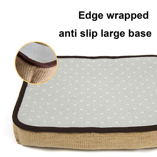 Jute Cat Bed 2-in-1 Cat Bed And Scratching Pad Breathable Pet Lounger Bed with Raised Edges Anti-Slip Bottom for Cats Small Dogs All Seasons