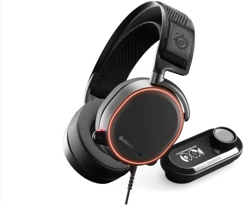 

SteelSeries Arctis Pro Game DAC Wired Gaming Headset with USB DAC + (61453) Hi-Res Audio, Closed-Back + (Digital/Analog Conversion)