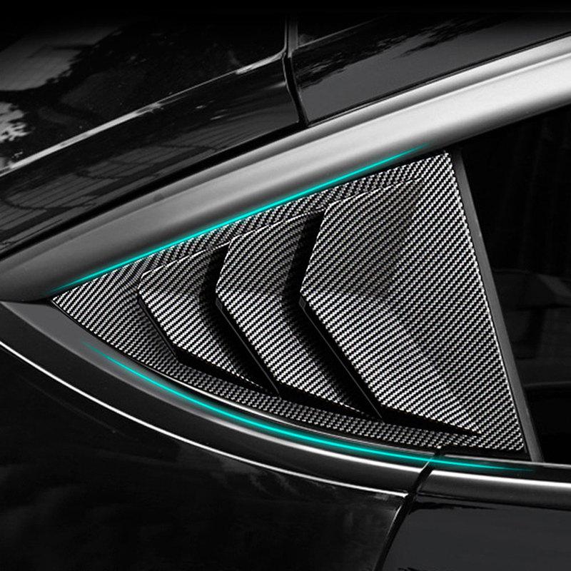 2pcs Car Rear Window Shutter Cover Trim Window Louver Side Vent Trim For Tesla Model 3 Model Y 2017-  Accessories