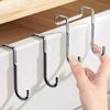 Stainless Steel Hook Double S-Shape Hook Free Punching Door Back Hanging Kitchen Cabinet Storage Hanger Bathroom Coat Towel Hook