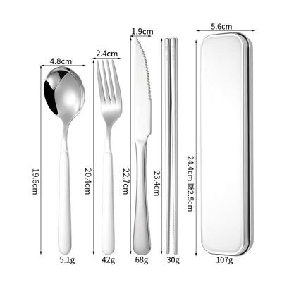 ZISIZ 316 Edelstahl Tragbares Outdoor Besteckset