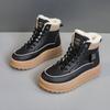 KT2811 new winter velvet women's middle help color matching warm cotton shoes student simple casual cotton shoes