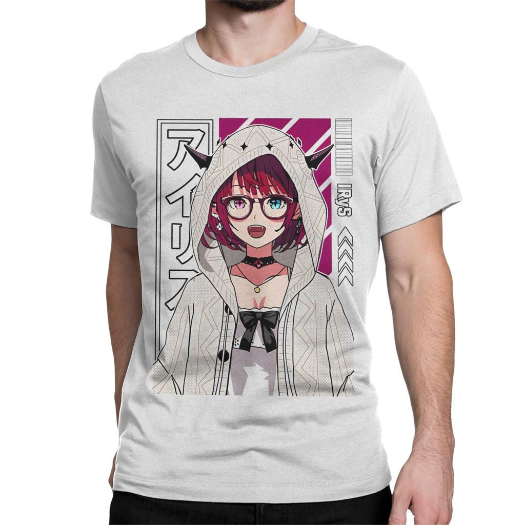 Pánské Dámské IRyS s Kapucí Hololive Tričko Léto Bavlna Topy Móda Krátký Rukáv Kulatý Výstřih Tričko Grafické Potištěné Tričko