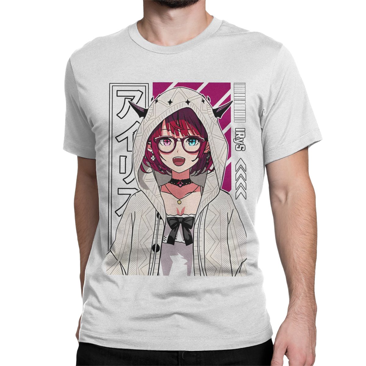 

Мужская Женская IRyS с капюшоном Hololive Футболка Летние Хлопковые Топы Модная Футболка с коротким рукавом и круглым вырезом Графическая футболка 4XL