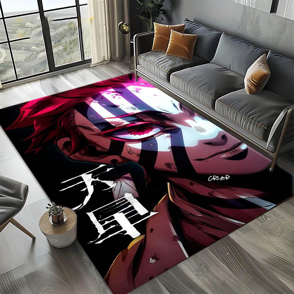 D-Demon Slayer Anime Kamado Nezuko Tanjirou 3D Carpet Rug Art for Room Decor Home Bedroom Gifts Fans Area Rug Non-slip Floor Mat