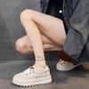 Women's Summer New Thick Bottom Board Shoes Breathable Leather Surface Anti-slip Heightening Casual Outdoor Ladies White Sneaker