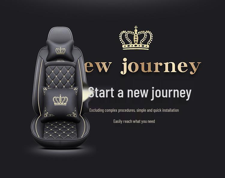 Dr. Jie European Style Full Leather Car Seat Cover - All-Season, Wear-Resistant, Universal Fit