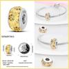 New 925 Silver Fashion Golden Sunflowers Heart Charms Beads Fit 925 Bracelets Luxury Party DIY Jewelry
