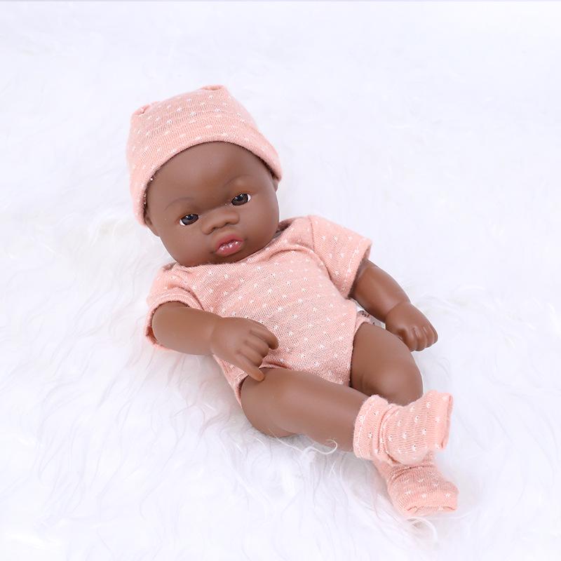 7-Inch Mini African American Baby Doll - Black Soft Vinyl Children's Toy