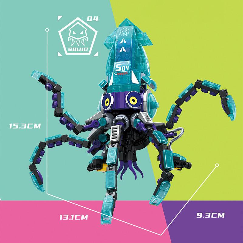 

Non-Toxic Building Blocks Set Ocean Themed Squid Shark Mobula Crab Compatible Developmental Educational Toy Gift Children Christmas Gift