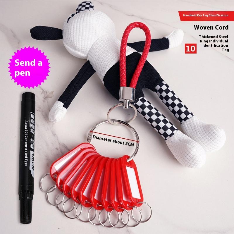 Leather Handheld Classification Key Card 10 Signboards Keychain Hanging Handheld Keychain Rentals Labels Storage Tags