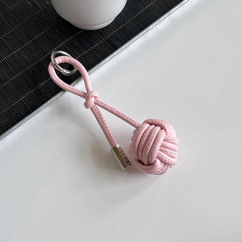 Elegant Ball Keychain Versatile Leather Phone Lanyard Bag Charms Pendant Car Key Ring Backpack Decoration Accessories Gifts