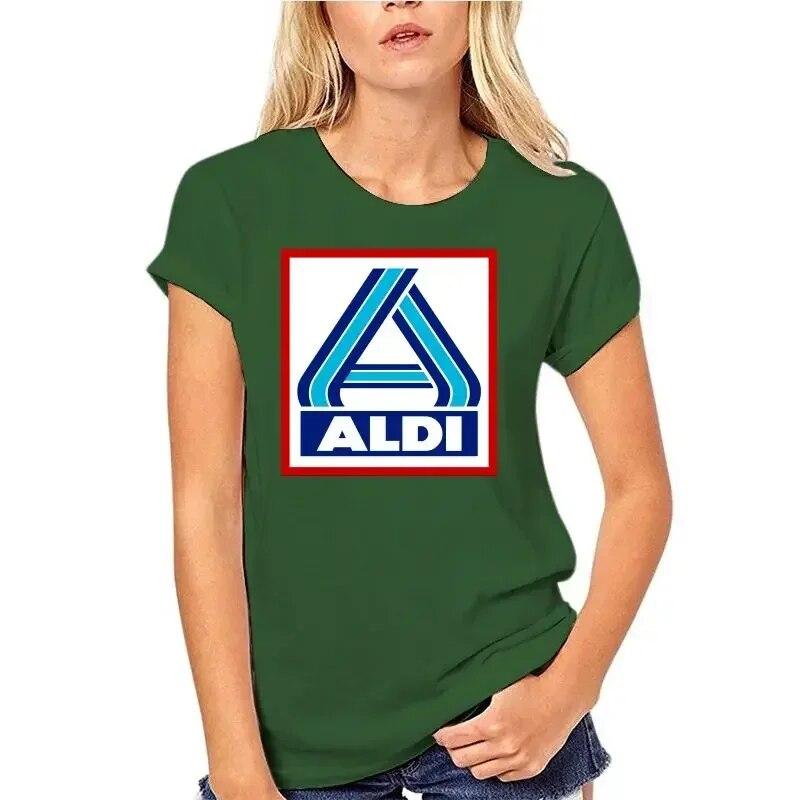 Modekleidung Aldi Print Damen T-Shirt Übergroßes T-Shirt Unisex-Kleidung 100 % Baumwolle Hochwertige klassische Top-T-Shirts Cartoon
