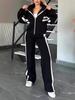 2025 Women's Striped Zipper Jacket & Casual Sportswear Set - Spring/Summer Collection