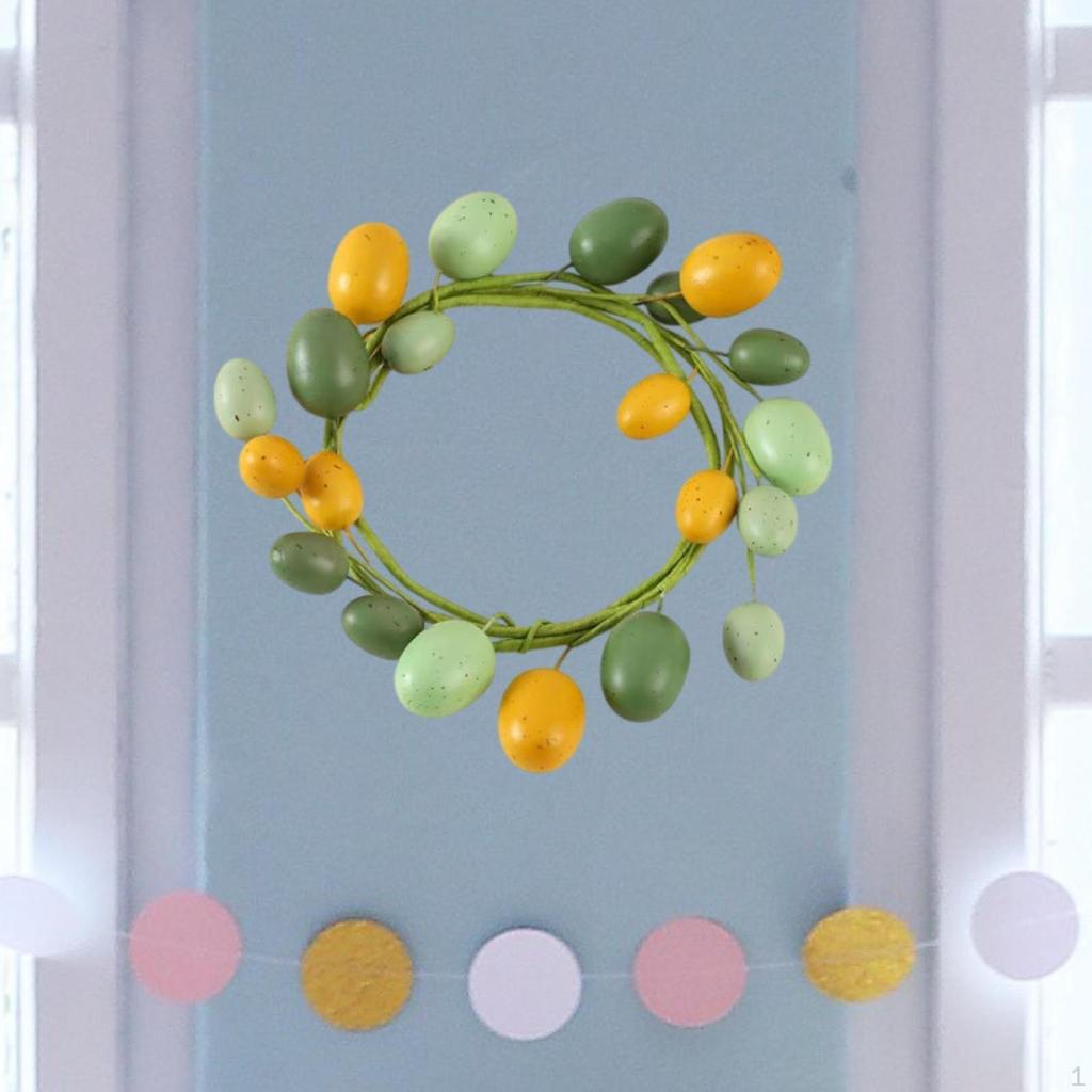 Easter Eggs Ring Wreath Artificial for Front Door Handcraft Spring Decor Home Indoor