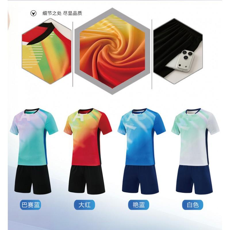 Breathable Perforated Mesh Badminton Training Set Short Sleeve Sportswear Men Women Adults