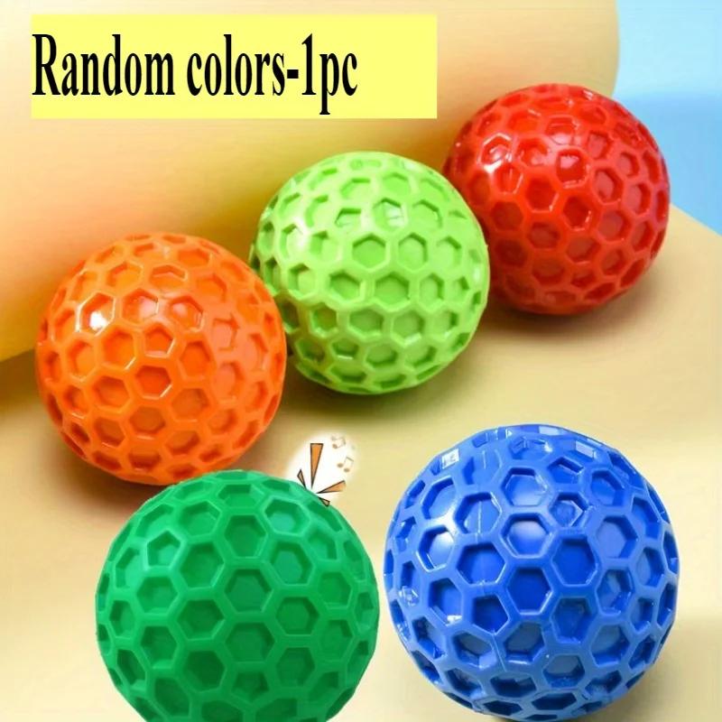 

Indestructible Dog Chew Toy for Aggressive Chewers Tough Natural Rubber Squeaky Ball Beef Flavor Hexagonal Design Long 1pcs