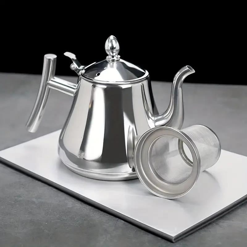Bollitore da tè da 1L con filtro in acciaio inossidabile più spesso color oro Bollitore per acqua Caffettiera per hotel Bollitore da tè per ristorante Fornello a induzione