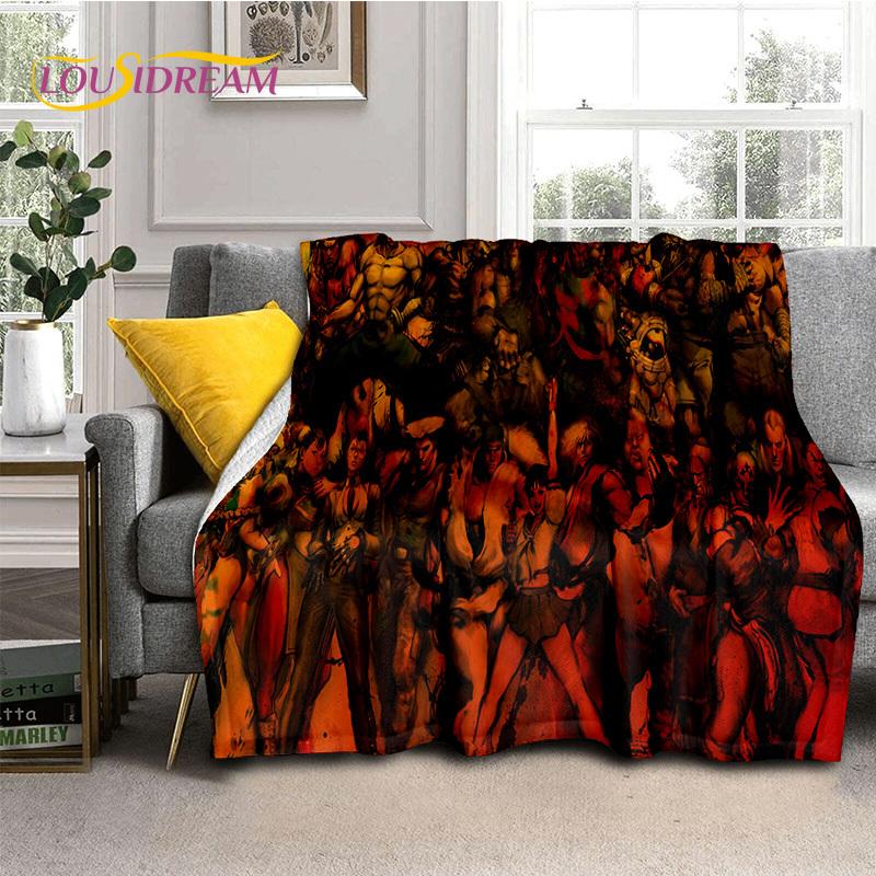 Lastest Retro Game Street Fighter SF Soft Blankets,Keep Warm Throw Blanket Comfortable Blanket for Picnic Beds Sofa Home Bedroom