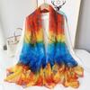 Elegant Windproof Imitation Silk Classic Paisley Print Scarf Shawl Women Head Wraps Casual Outdoor Travel Beach Towel