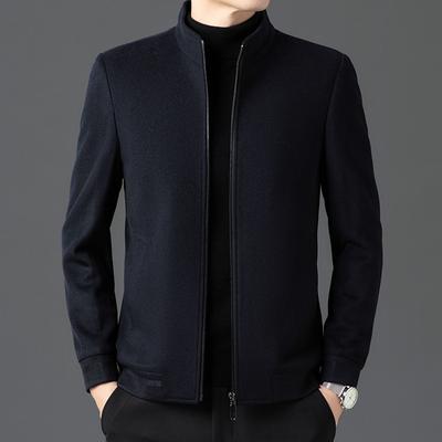 Giacca da Uomo in Lana con Collo Rialzato Autunno e Inverno Nuova Versione Coreana Business Casual Giacca Ispessita