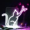Cats And Butterflies LED Neon Sign USB Dimmable Neon Light Sign For Gameroom Bedroom Bar Livingroom Birthday Gift Wall Decor